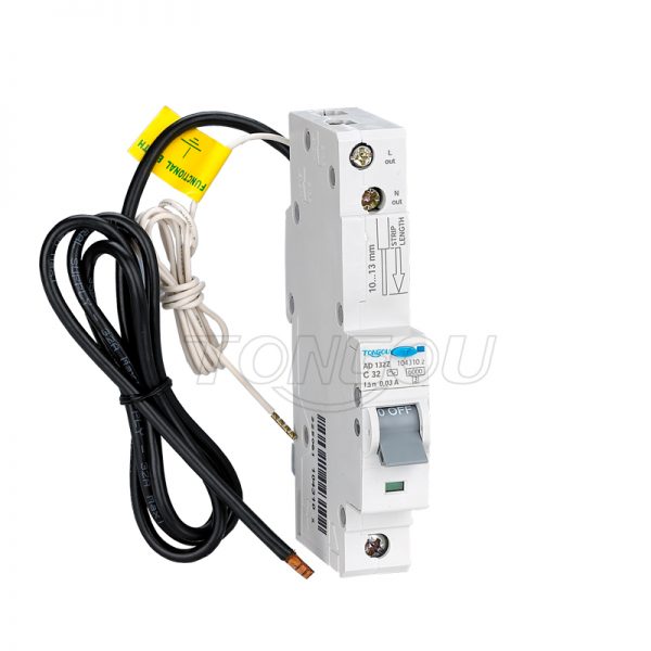 TOBH1-63 1P+N RCBO Residual Current Circuit breaker with Overcurrent protection