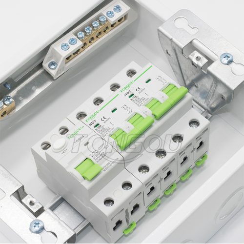 flush mounting distribution consumer unit 63A 2P RCD circuit breaker protection metal base box