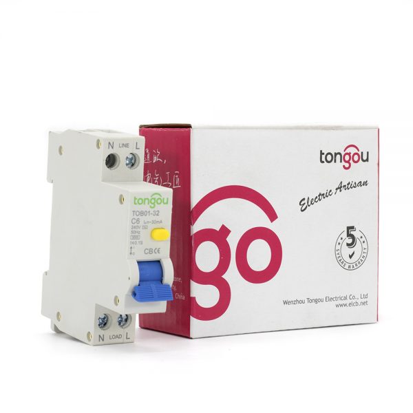 TOB01-32 240V 6A 30mA RCBO Residual Current Circuit Breaker with Overcurrent Protection