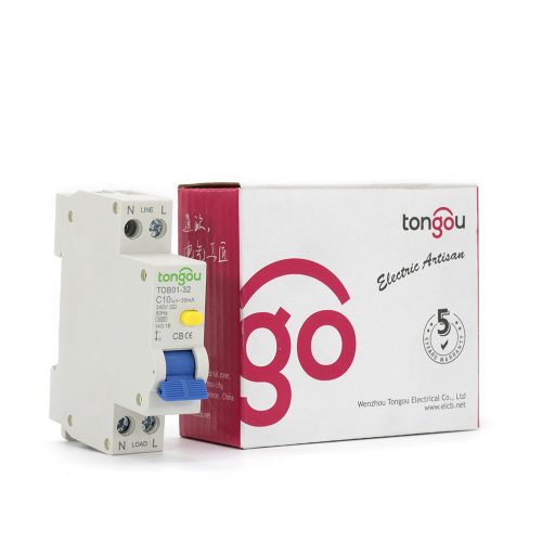 TOB01-32 240V 10A 30mA RCBO Residual Current Circuit Breaker with Overcurrent Protection