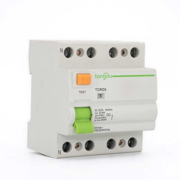 TORD5-63 4P 63A 30mA Electromagnetic Type Residual Current Circuit Breaker RCCB RCD