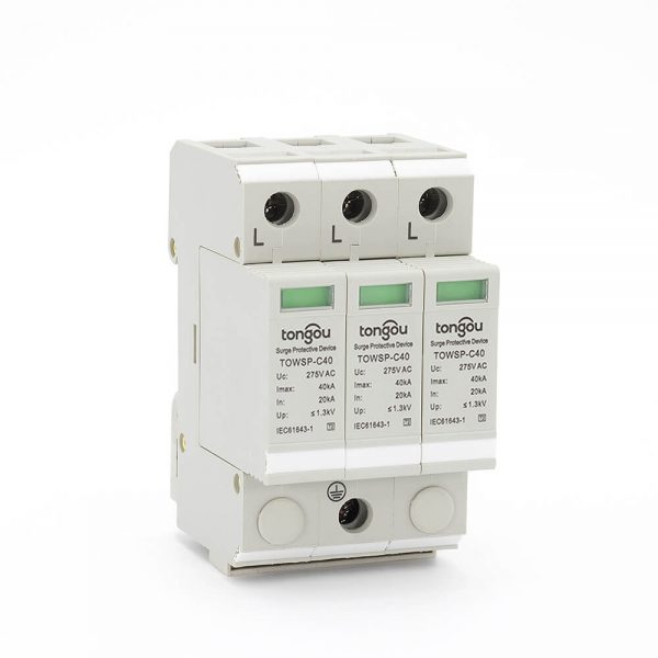 SPD AC 3P 20KA~40KA C ~275V House Surge Protector Protection Protective Low-voltage Arrester Device