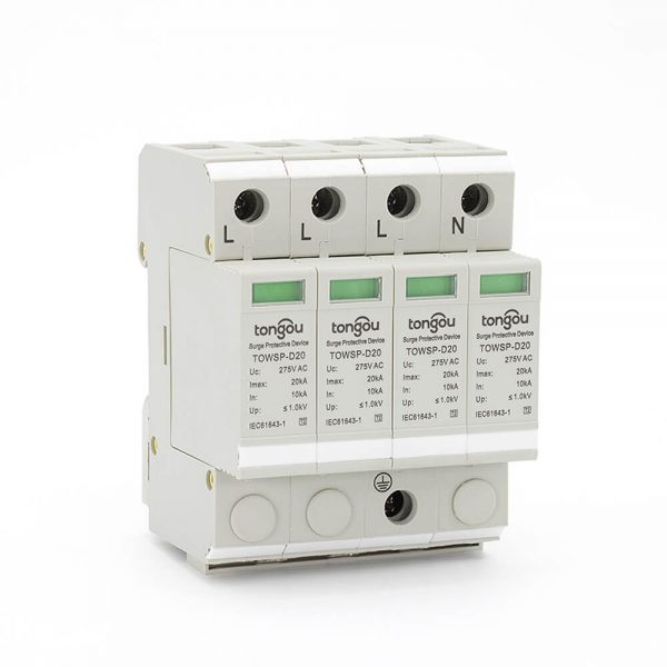 SPD AC 4P 10KA~20KA D ~275V House Surge Protector Protection Protective Low-voltage Arrester Device