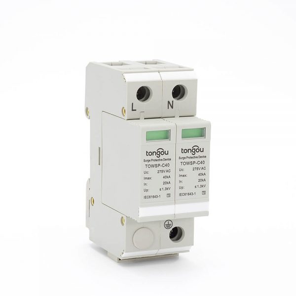 SPD 1P+N 20KA~40KA C ~275V AC House Surge Protector Protection Protective Low-voltage Arrester Device