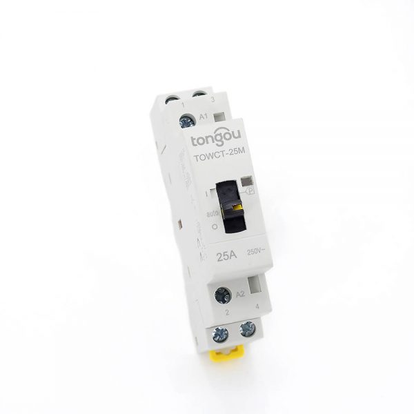 2P 25A 2NO CE CB Din Rail Household Modular Contactor AC 220V/230V With Manual Control Switch TOWCTH-25/2