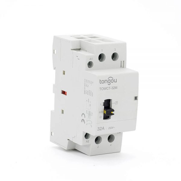 2P 32A 2NO CE CB Din Rail Household Modular Contactor AC 220V/230V With Manual Control Switch TOWCTH-32/2
