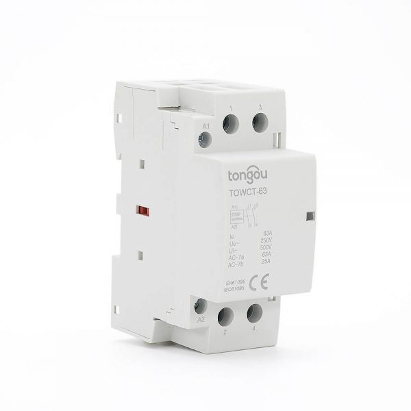 2P 63A 2NO CE CB Din Rail Household Modular Contactor AC 220V/230V TOWCT-63/2