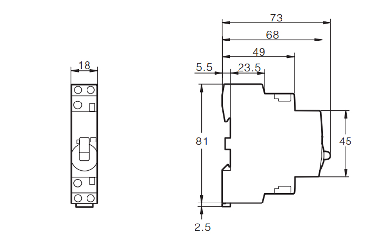 2P 16A 2NO CE CB Din Rail Household Modular Contactor AC 220V/230V With Manual Control Switch TOWCTH-16/2