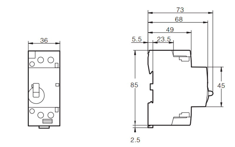 2P 32A 2NO CE CB Din Rail Household Modular Contactor AC 220V/230V With Manual Control Switch TOWCTH-32/2