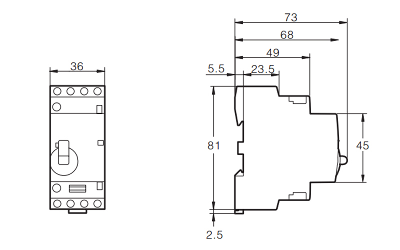 4P 16A 4NO CE CB Din Rail Household Modular Contactor AC 220V/230V With Manual Control Switch TOWCTH-16/4