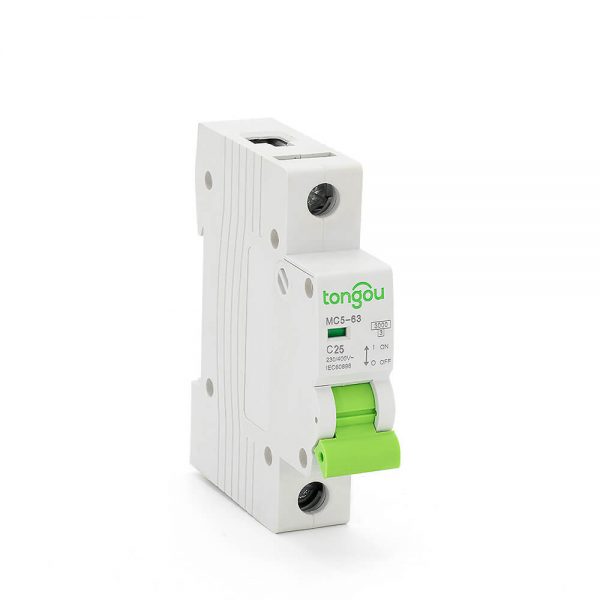 TOMC5-63 3KA 110V 220V Curve C 1P 25A Mini Circuit Breaker MCB